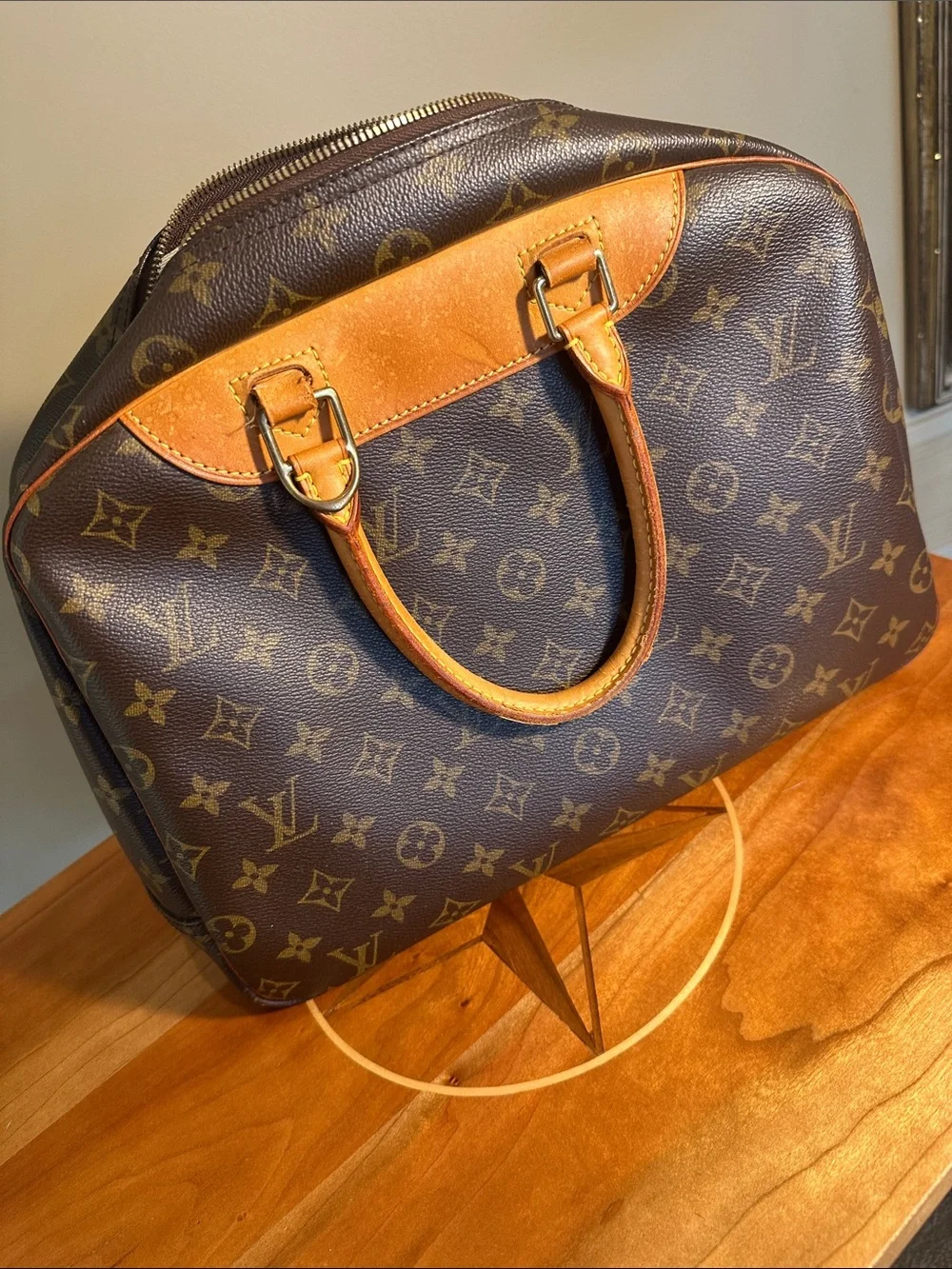 Authentic Louis Vuitton Monogram Deauville Bowling Vanity Handbag.